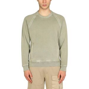 TEN C Men's Raglan Sleeve Crewneck Sweatshirt with Integrated Pockets Men GREEN